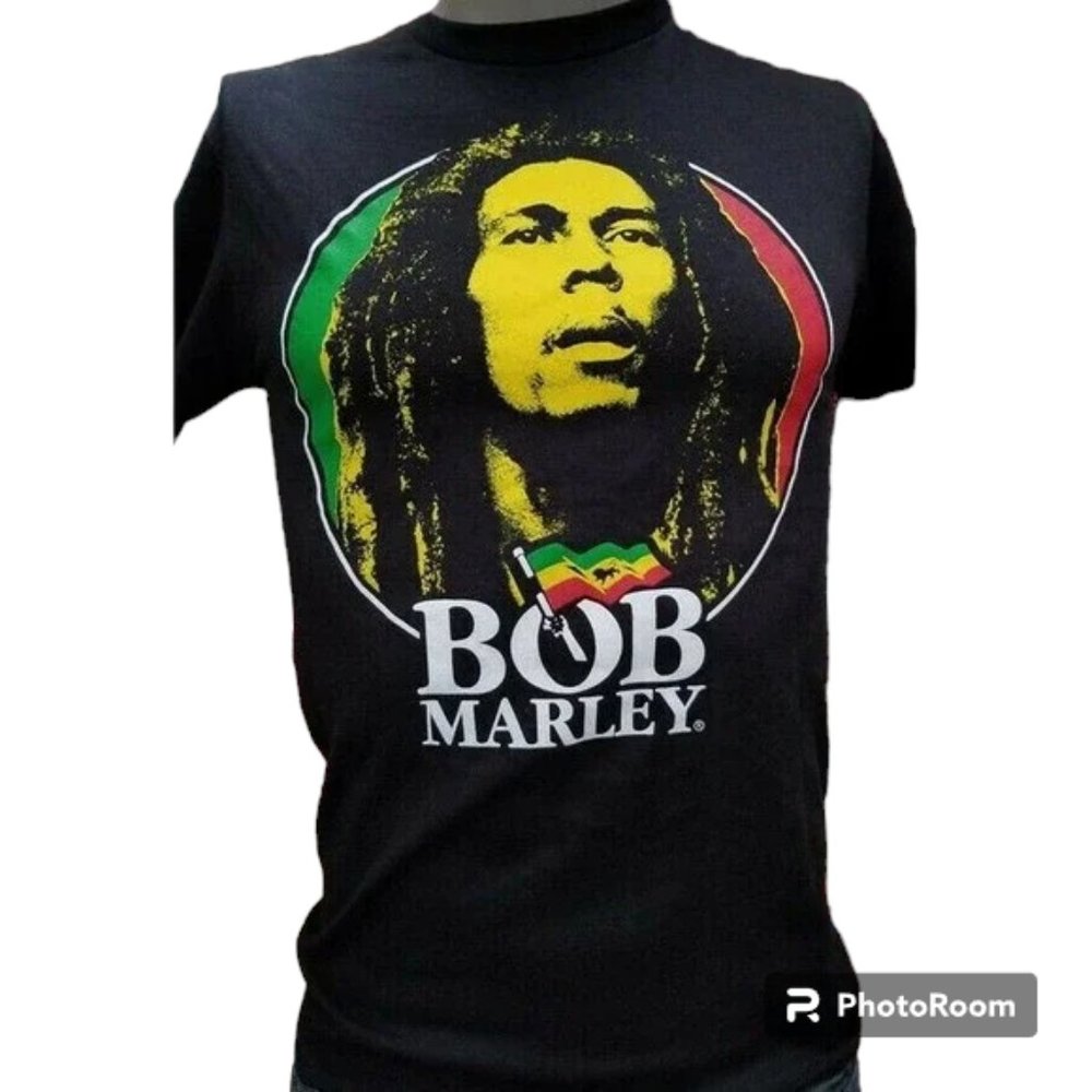 Bob Marley Black Band T-Shirt Size Small Zion Rootswear Reggae King Rockabilia